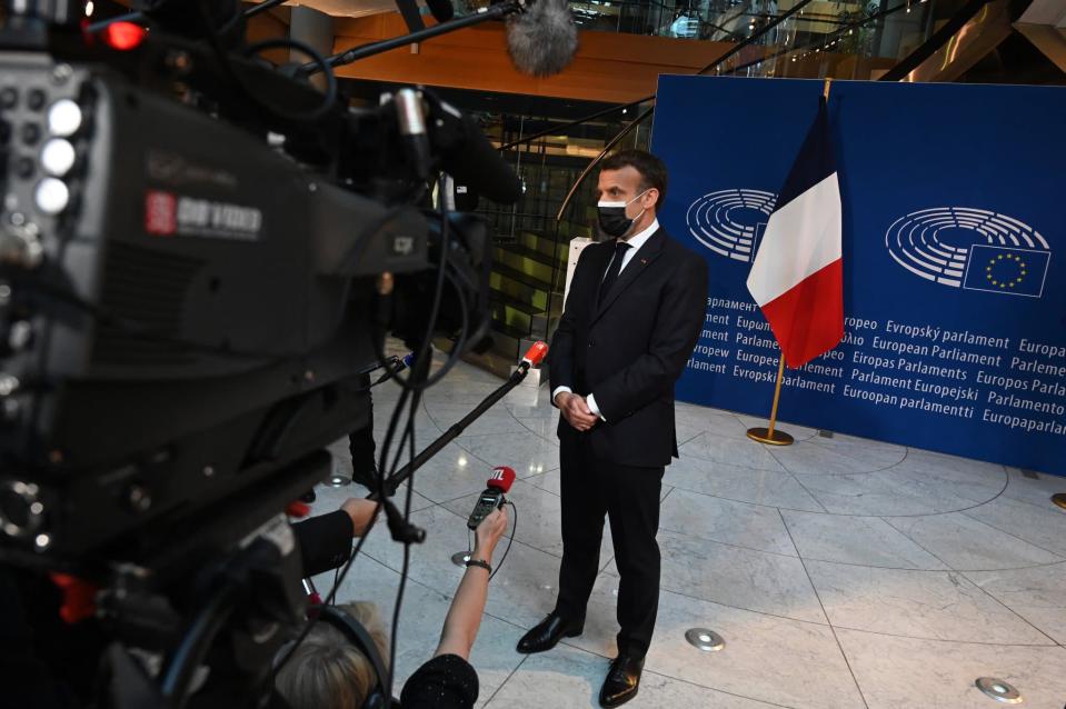 Emmanuel Macron à Strasbourg, le 9 mai 2021 - FREDERICK FLORIN / AFP