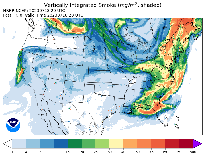 Smoke from wildfires in Canada has traveled down the East Coast into the Gulf Coast.