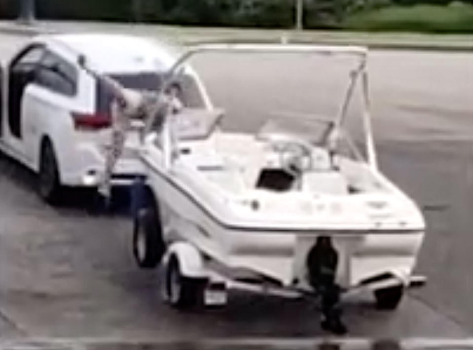 A man has nearly been run over in Canada by his car after he left the handbrake off. He was towing his boat from the water.