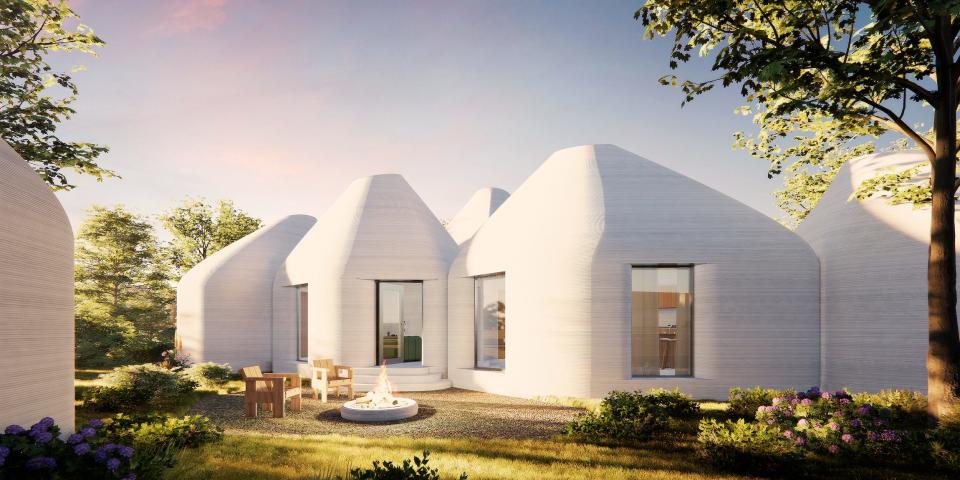 rendering of 3D printed homes