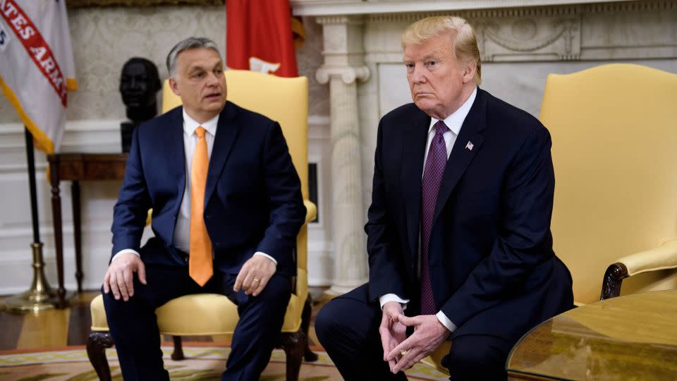 Hungary's Prime Minister Viktor Orban and former US President Donald Trump are seen at the White House in 2019. - Brendan Smialowski/AFP/Getty Images