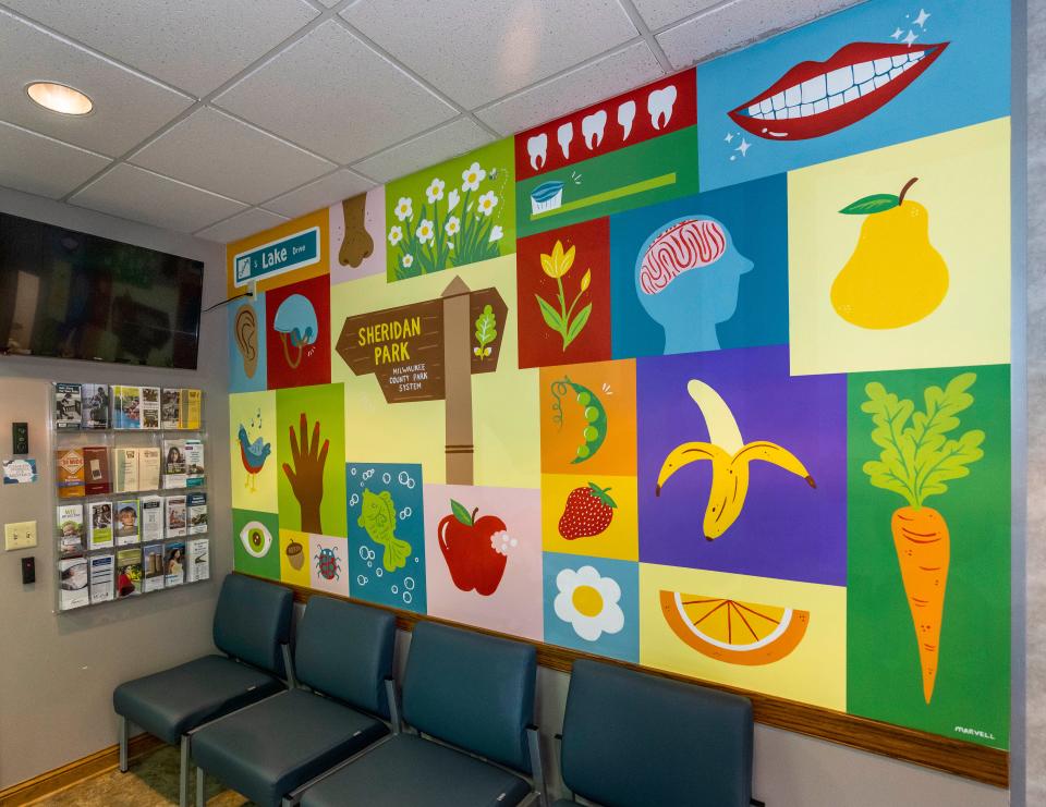 A mural painted by artist Lauren Marvell is located inside the Cudahy Health Department as seen on Tuesday, August 16, 2022.