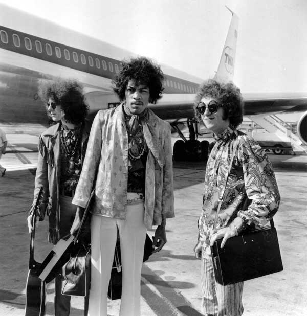 21st August 1967:  The Jimi Hendrix Experience at London Airport