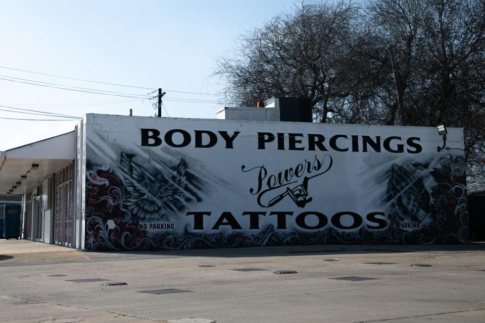 Powers Tattoo is a tattoo shop with two locations at 4243 Kostoryz Road and 5802 Yorktown Blvd.