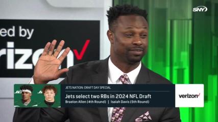 Bart Scott, Willie Colon, and Connor Rogers react to Jets drafting two running backs in NFL Draft