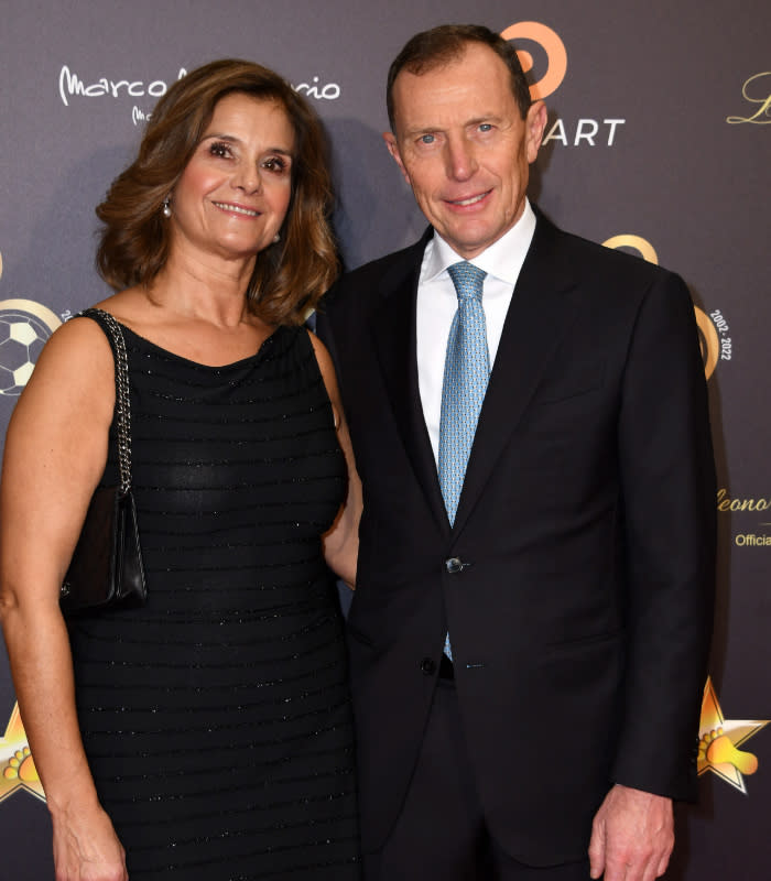 Butragueño y su mujer Sonia González en la gala Golden Foot Awards