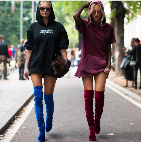 <p>Sports chic had an update this year as over the knee boots and oversized jumpers became the in thing. [Photo: Omnistyle/ Instagram] </p>