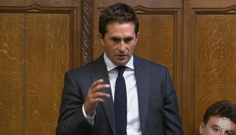 Conservative MP Johnny Mercer speaking during the debate on the situation in Afghanistan in the House of Commons, London, as MPs returned to Parliament from their summer break for an emergency sitting on Wednesday, three days after the country's capital Kabul fell to the militants on Sunday. Picture date: Wednesday August 18, 2021.