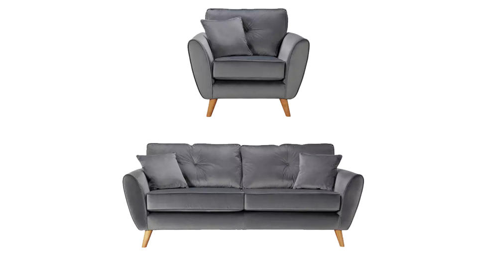 Isla Velvet Chair & 3 Seater Sofa