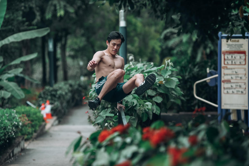 Wei Xiong got into Parkour and free-running, as well as acrobatics, at the age of 12.