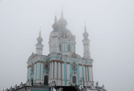 A general view shows the Saint Andrew's Church in Kiev, Ukraine November 15, 2018. REUTERS/Valentyn Ogirenko