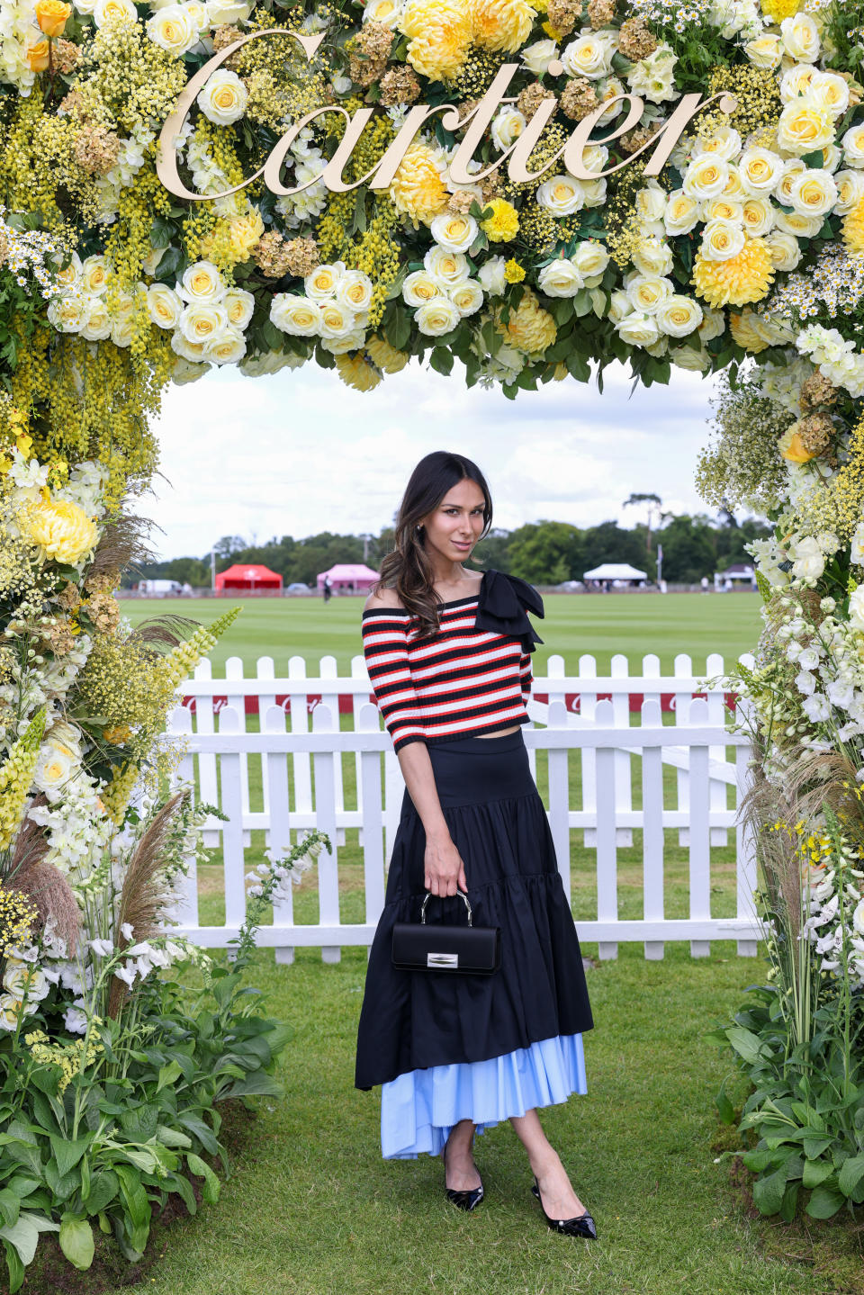 EGHAM, ENGLAND - JUNE 16: Isabella Charlotta Poppius attends the Cartier Queen's Cup Polo at Guards Polo Club on June 16, 2024 in Egham, England. (Photo by Dave Benett/Getty Images for Cartier)