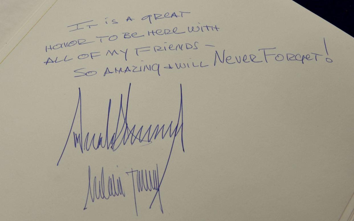 Donald Trump's note at Yad Vashem, Israel's Holocaust memorial - Rex Features