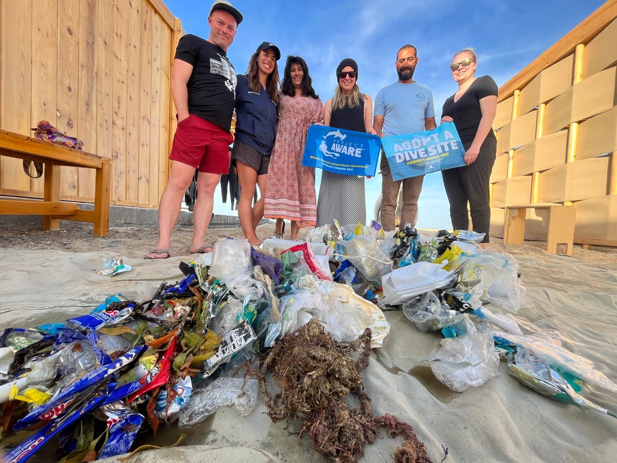 The diving team collected hundreds of pieces of rubbish (Phoebe Smith)