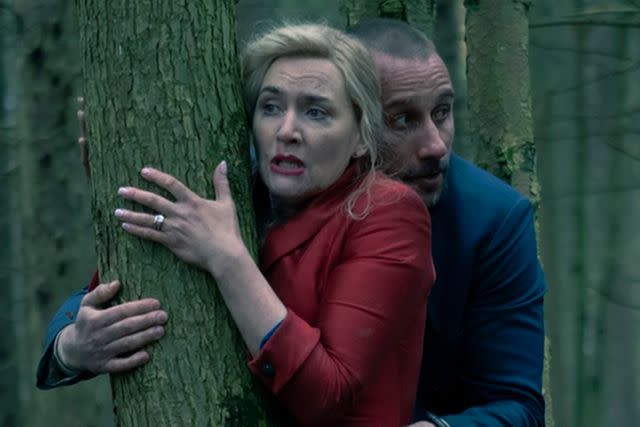 <p>Miya Mizuno/HBO</p> Kate Winslet and Matthias Schoenaerts on 'The Regime'