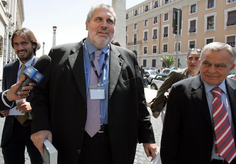 FILE PHOTO: Fabrizio Palenzona, vice chairman of Italy's largest bank Unicredito, leaves a meeting of the ...