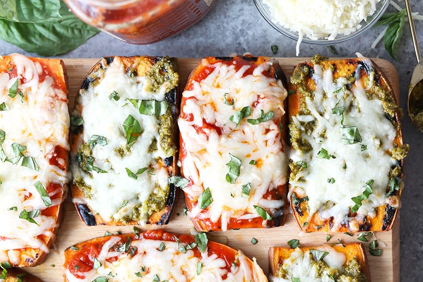 Grilled Sweet Potato Pizzas from Fit Foodie Finds