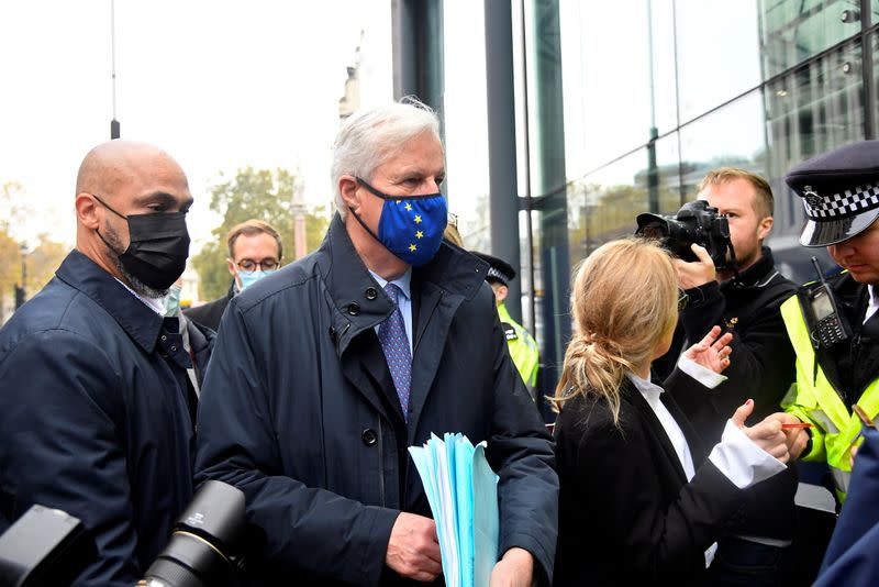 EU chief Brexit negotiator Michel Barnier is seen in London