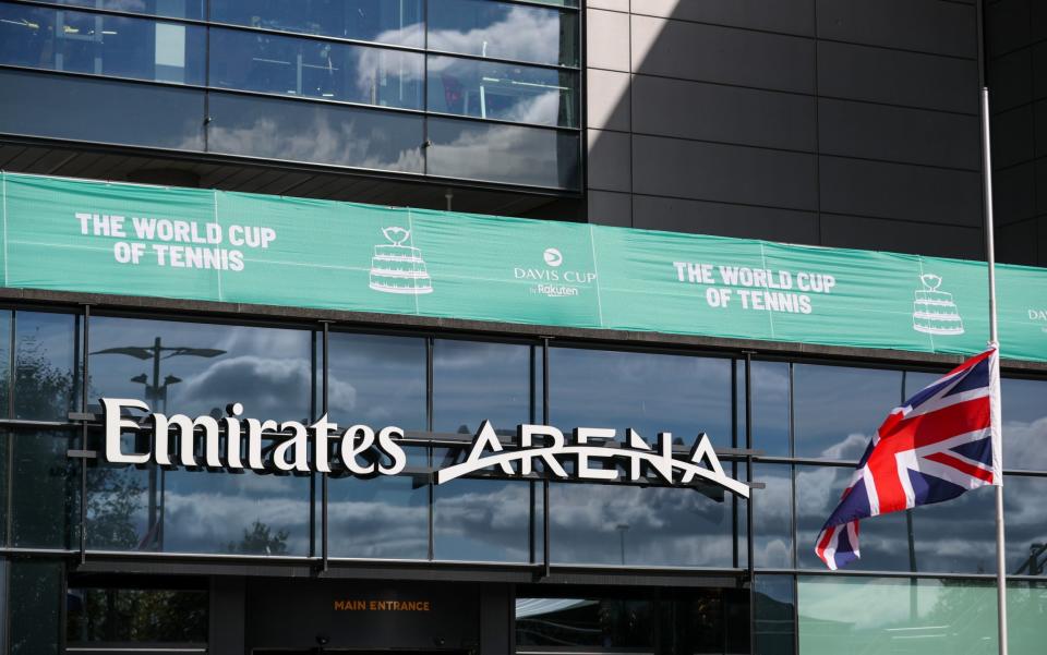 GLASGOW, SCOTLAND - SEPTEMBER 14: A general view of the Emirates Arena, Glasgow, as spectators arrive for the Davis Cup Group D match between United States and Great Britain on September 14, 2022 in Glasgow, United Kingdom. - Alex Dodd/CameraSport