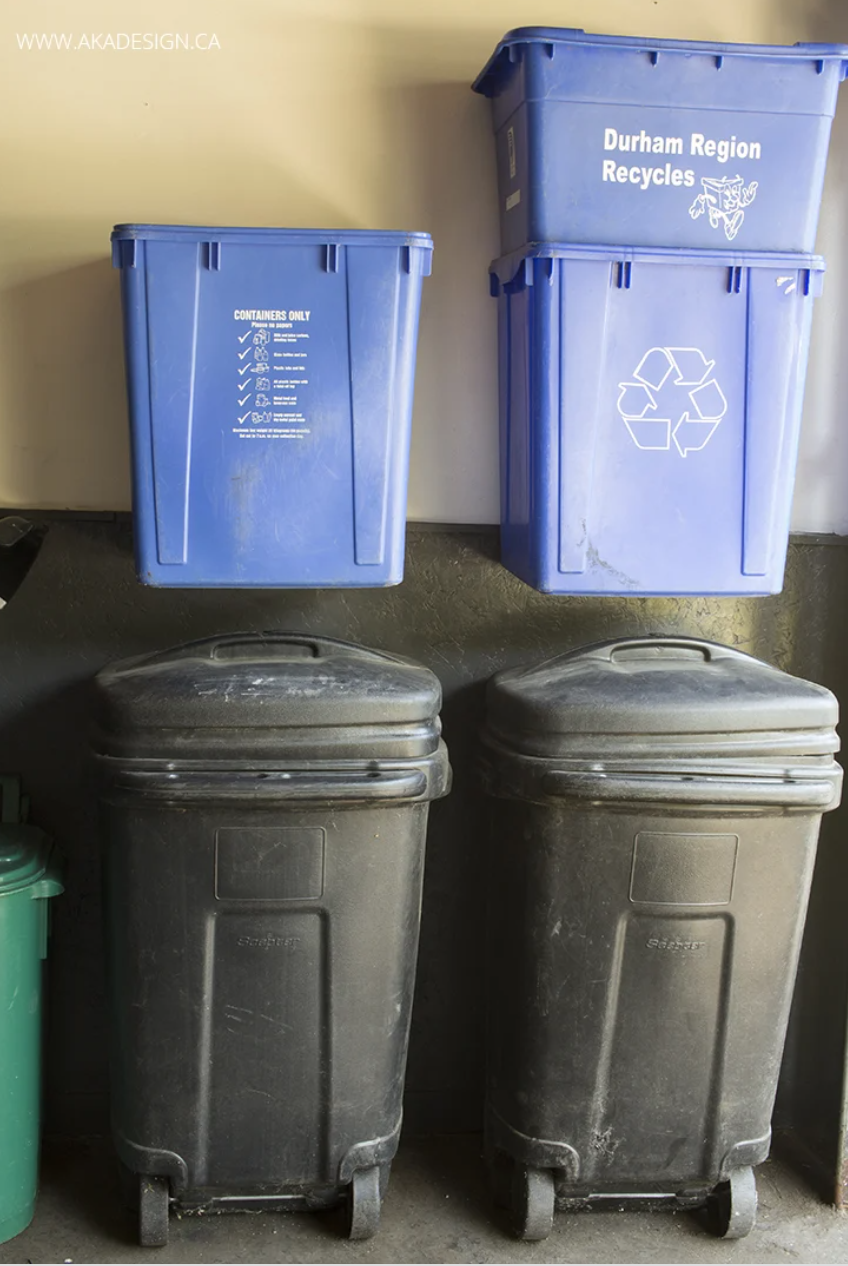 garage organization ideas mount recycling bins