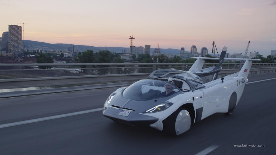 Klein Vision's AirCar on a test flight on the road