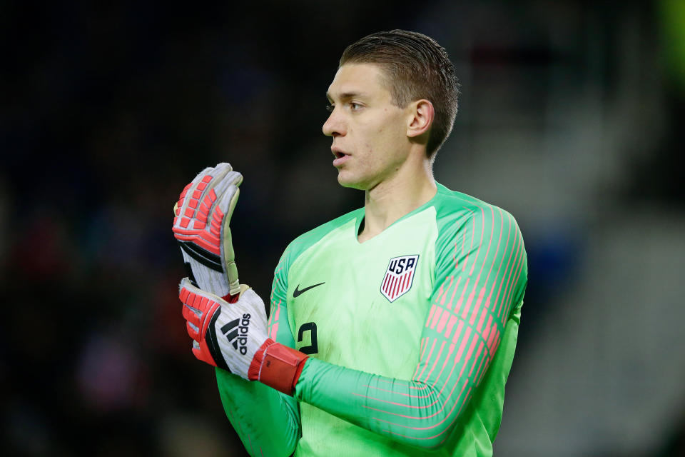 GENK, BELGIUM - NOVEMBER 20: Ethan Horvath of USA  during the  International Friendly match between Italy  v USA  at the KRC Genk Arena on November 20, 2018 in Genk Belgium (Photo by Eric Verhoeven/Soccrates/Getty Images)