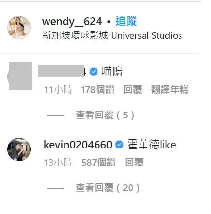 老闆酷炫在則貼文留言「霍華德like」引起熱議。翻攝Wendy的IG