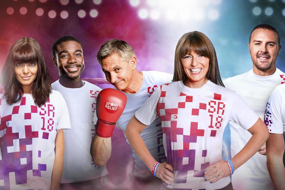 Sport Relief: Claudia Winkelman, Ore Oduba, Gary Lineker, Davina McCall and Paddy McGuinness will present: BBC / Sport Relief