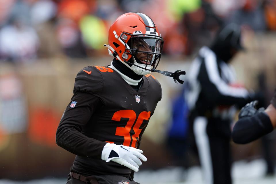 Cleveland Browns cornerback A.J. Green is seen during the first half of an NFL football game against the New Orleans Saints, Saturday, Dec. 24, 2022, in Cleveland. (AP Photo/Ron Schwane)