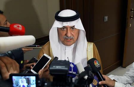 FILE PHOTO - Then Saudi Arabia's Finance Minister Ibrahim Abdulaziz Al-Assaf speaks to the media after a meeting of the Gulf Cooperation Council (GCC) in Riyadh, Saudi Arabia October 27, 2016. REUTERS/Faisal Al Nasser/File Photo