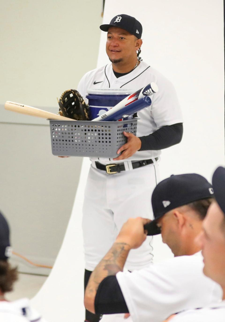 Detroit Tigers infielder Miguel Cabrera poses for his individual shots during photo day on Friday, February 24, 2023.