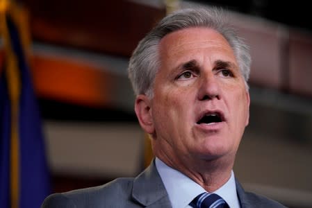 House Minority Leader Kevin McCarthy speaks at a news conference on Capitol Hill