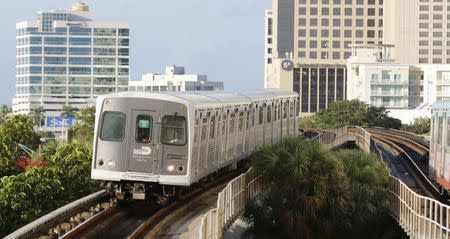 Miami's Metrorail train winds through Miami, Florida November 5, 2015. REUTERS/Joe Skipper