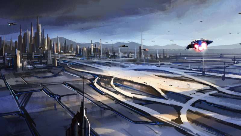 Futuristic cityscape