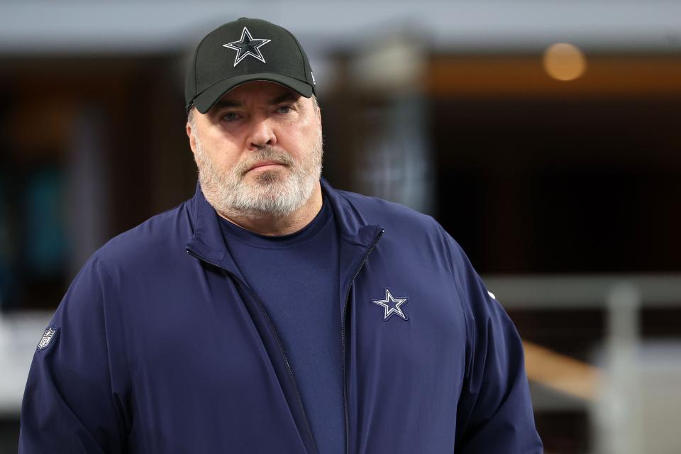 Dallas Cowboys head coach Mike McCarthy before the NFC wild-card game against the Green Bay Packers at AT&T Stadium.