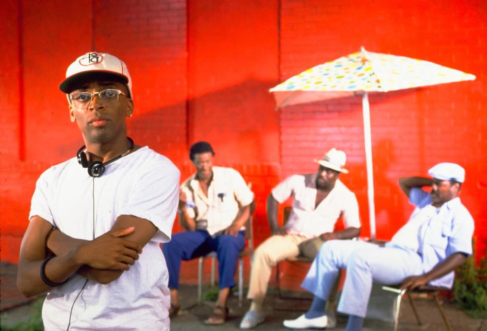 Spike Lee on the set of "Do the Right Thing."