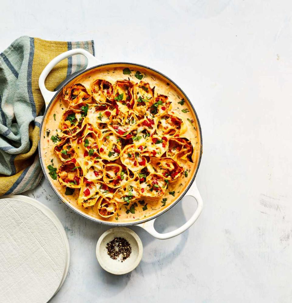 Sausage-Pimiento Cheese Pasta Rollups