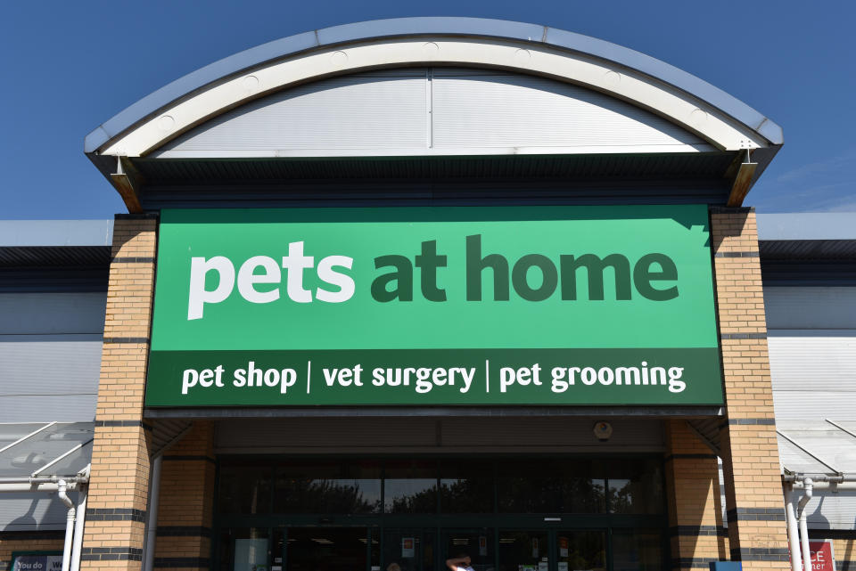 SOUTHEND ON SEA, ENGLAND - JULY 03: A general view of a Pets at Home pet shop, vet surgery and pet grooming retail outlet store on July 3, 2018 in Southend on Sea, England. (Photo by John Keeble/Getty Images)