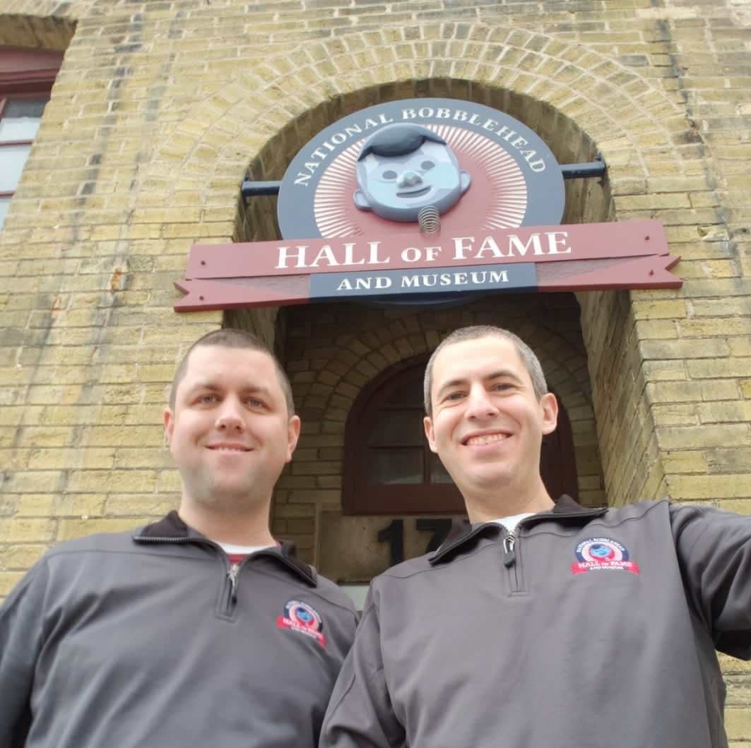 Brad Novak (left) and Phil Sklar, founders of the National Bobblehead Hall of Fame and Museum.