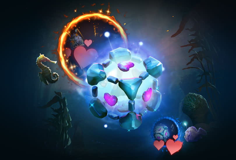 Io the Wisp is taking some cosplay tips from Portal's Companion Cube (Valve)