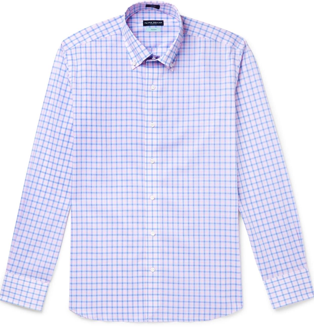 Peter Millar's Capri Slim-Fit Button-Down Collar Checked Cotton Shirt ('Multiple' Murder Victims Found in Calif. Home / 'Multiple' Murder Victims Found in Calif. Home)