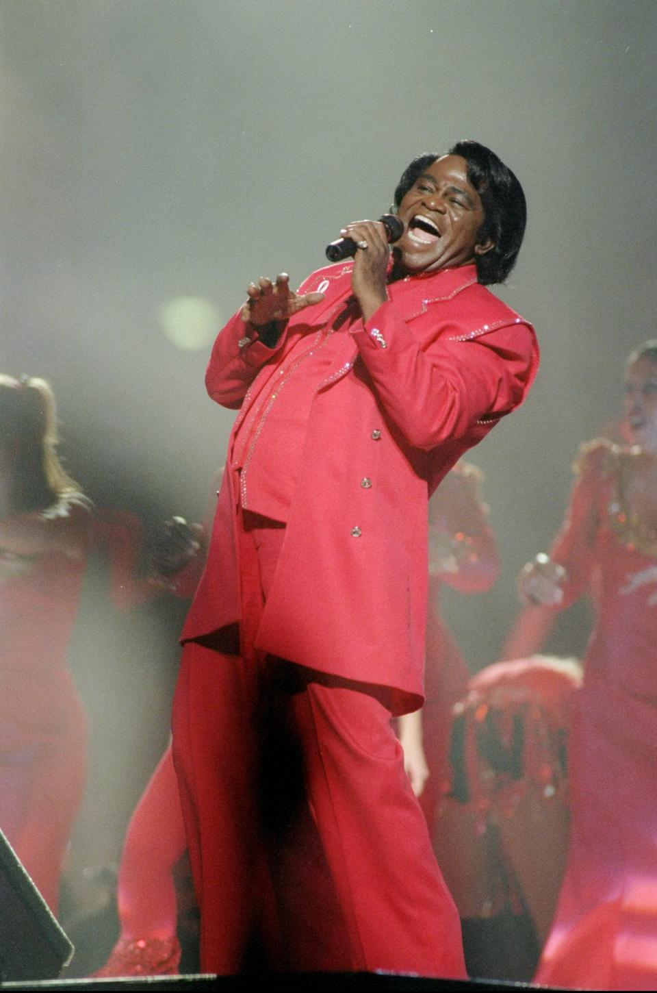 James Brown waaring red