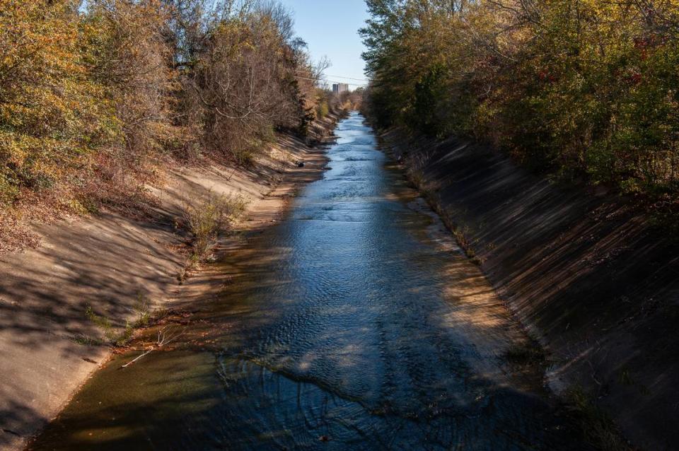 Water moves through a drainage ditch in Jackson on Dec. 18, 2023. Rory Doyle for The New York Time/The New York Times