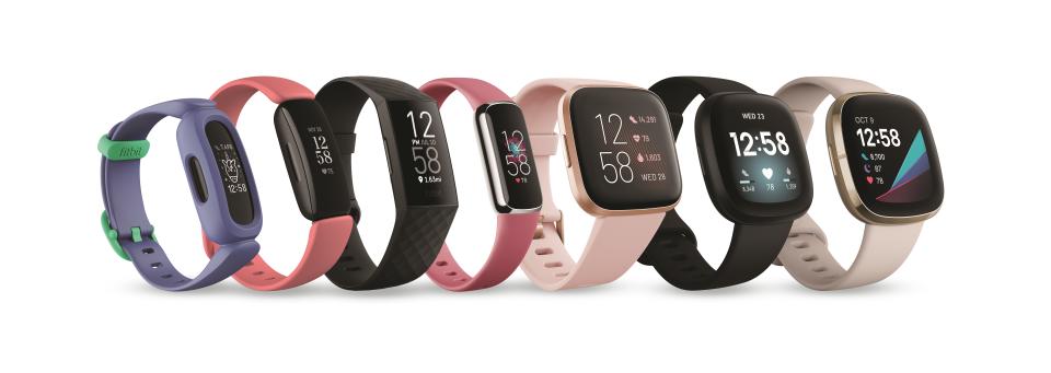 <p>Render of full 2021 Q2 Fitbit product family.</p> 