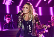 <p>Miranda Lambert performs onstage during the 2017 CMT Music Awards at the Music City Center on June 7, 2017 in Nashville, Tennessee. (Photo by Kevin Mazur/WireImage) </p>