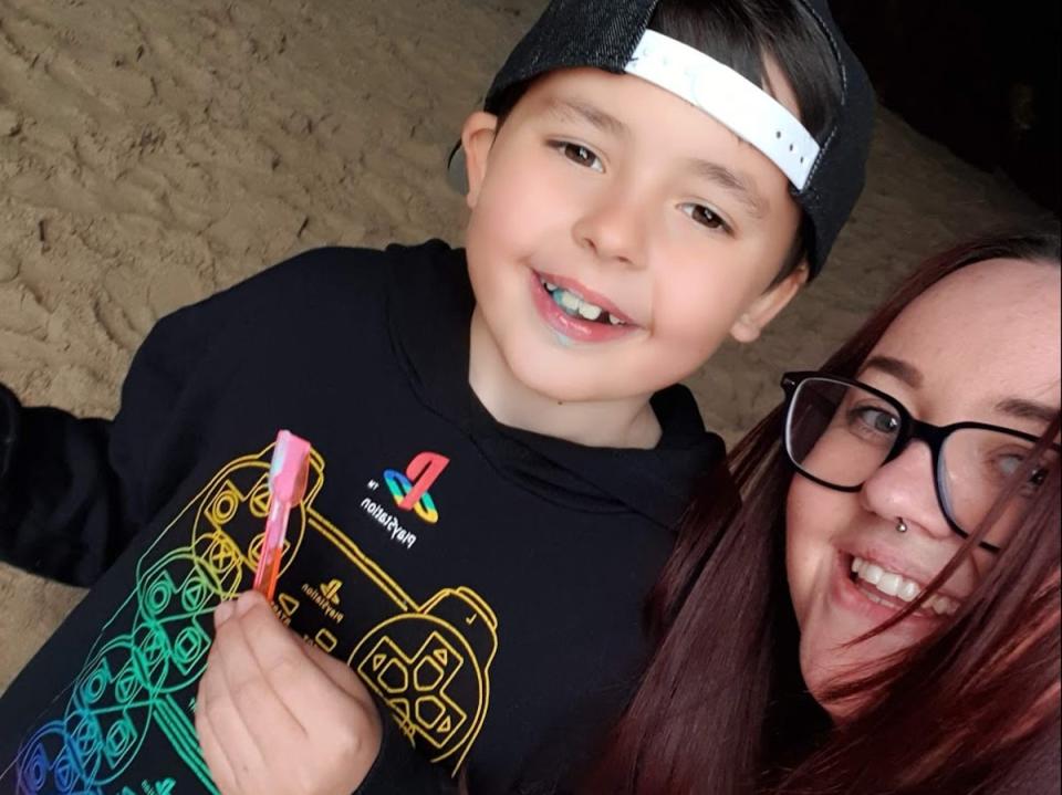 Emma Whitfield with her son Jack, who was killed by a dog by an XL bully at a friend’s home. She now wants a change of law to tackle a rise in dog attacks (Emma Whitfield)