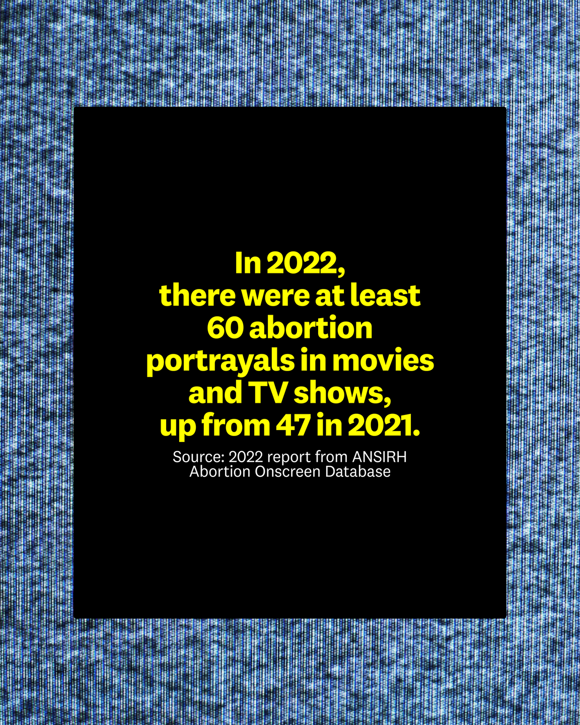in 2022, there were at least 60 abortion portrayals in movies and tv shows, up from 47 in 2021