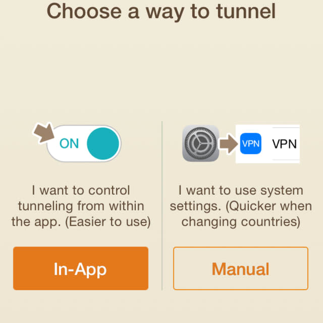 TunnelBear's Setup Options