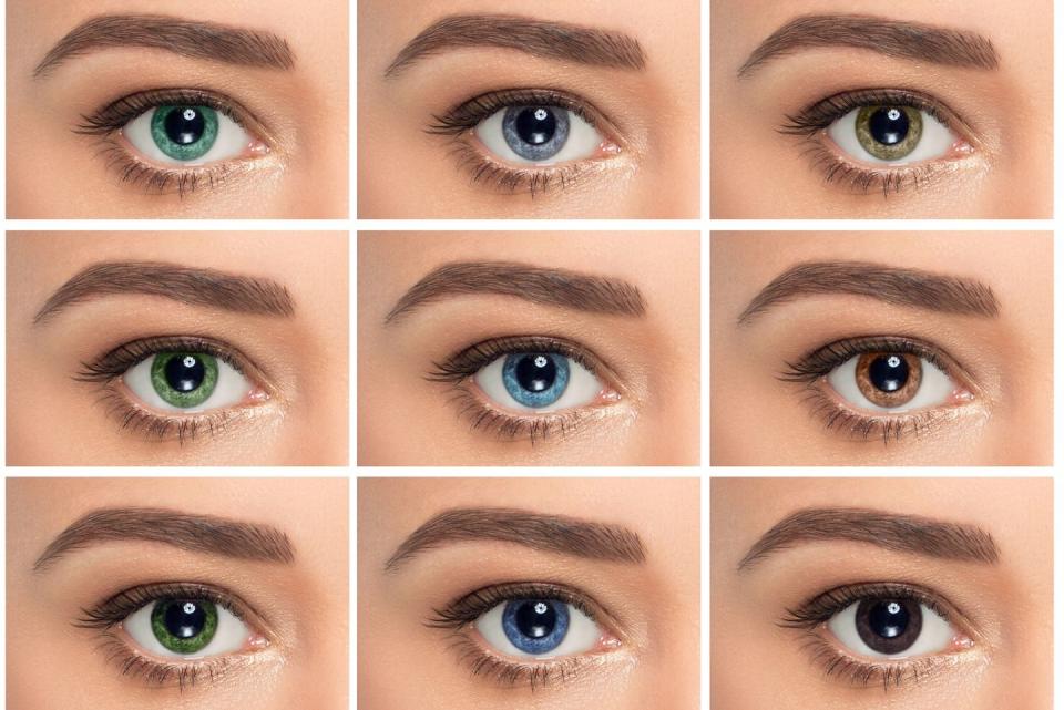 example of different colored contacts on eyes