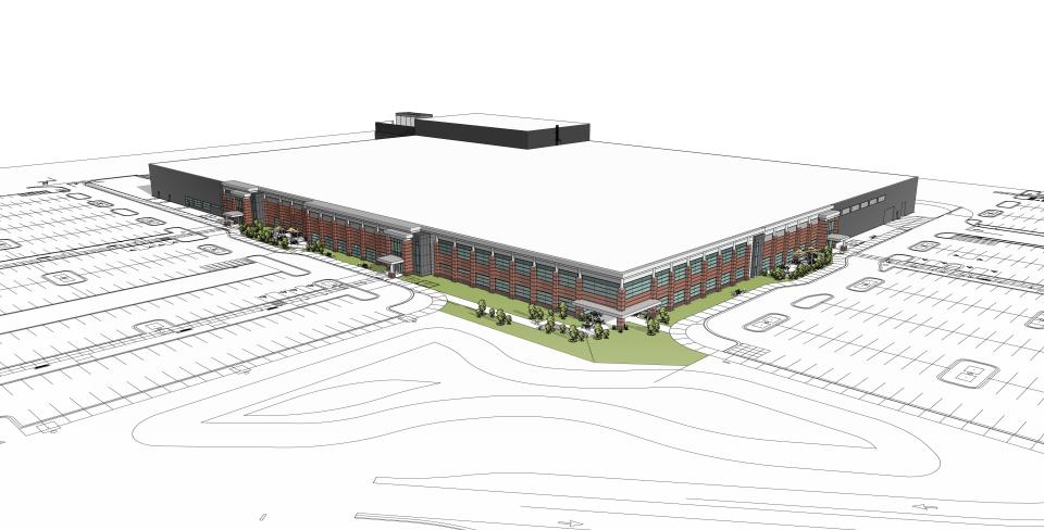 A rendering of the completed addition to Gentex's North Riley Campus in Zeeland Township. The company is planning a $300 million investment, set to create 500 jobs in three years.